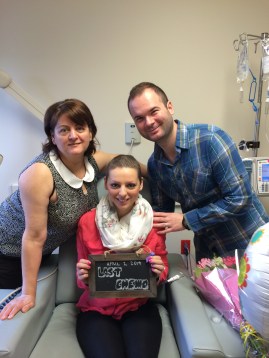 Last Chemo! Diana's mom came out too.